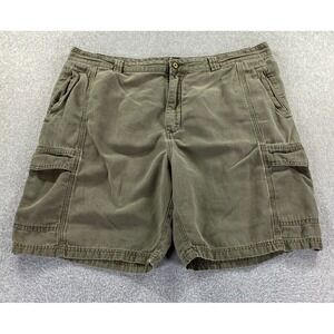 Tommy Bahama Men's Cargo Shorts Sz 40 Green Tencel Cotton Flat Front 9" Inseam